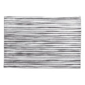 白モダン黒ストライプの水彩   枕カバー (裏面)