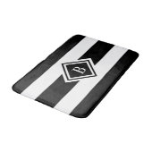 白モダン黒ストライプ バスマット (アングル)