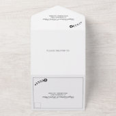 白モダン黒タイポグラフィ結婚ズ オールインワン招待状 (外側)