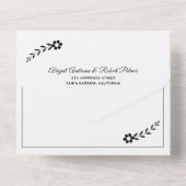 白モダン黒タイポグラフィ結婚ズ オールインワン招待状 (裏面)