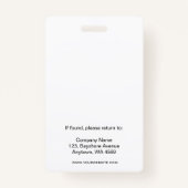 白モダン黒ビジネスロゴQRコード バッジ (裏面)