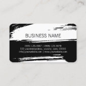 白モダン黒ブラシストロ絵を描ーク 名刺 (裏面)