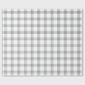 白モダン黒プレイド|大きいパターン| ラッピングペーパー (フラット)