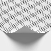 白モダン黒プレイド|大きいパターン| ラッピングペーパー (角)