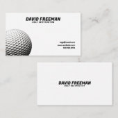 白モダン黒ボールゴルフインストラクター 名刺 (正面/裏面)