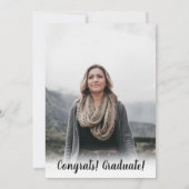 白モダン黒ミニマル写真卒業 招待状 (裏面)