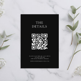 白モダン黒ミニマル結婚の エンクロージャーカード