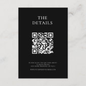 白モダン黒ミニマル結婚の エンクロージャーカード (正面)