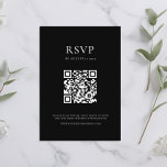 白モダン黒ミニマル結婚の 出欠カード<br><div class="desc">ウェディングモダンrsvpカーミニマルドとデザインの白黒。</div>