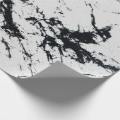 白モダン黒ユニーク大理石模様 ラッピングペーパー (角)