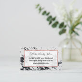 白モダン黒ユニーク大理石模様 割引カード (スタンド正面)