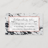 白モダン黒ユニーク大理石模様 割引カード (裏面)