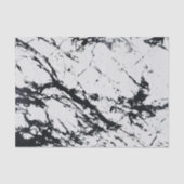 白モダン黒ユニーク大理石模様 薄葉紙 (正面)