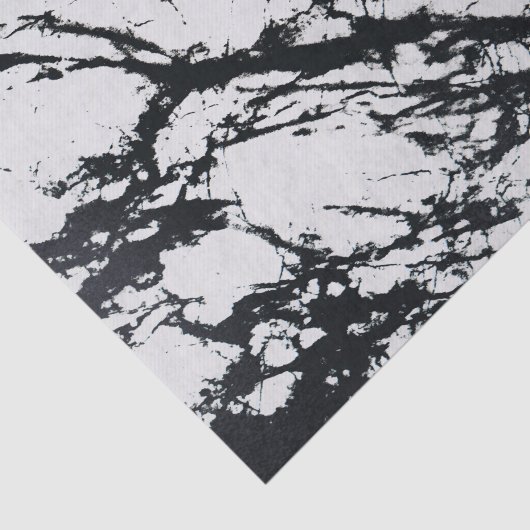 白モダン黒ユニーク大理石模様 薄葉紙 (詳細)