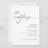 白モダン黒ロマン結婚ツ 招待状 (正面)