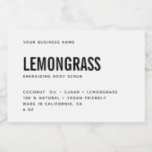 白モダン黒体スクラブ製品ラベル フードラベル (シングルラベル)