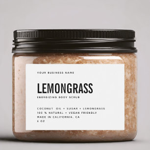 白モダン黒体スクラブ製品ラベル フードラベル