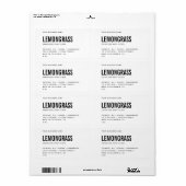 白モダン黒体スクラブ製品ラベル ラベル (フルシート)