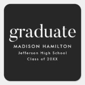 白モダン黒卒業 スクエアシール (正面)