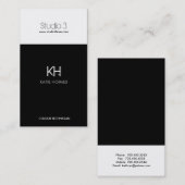 白モダン黒名刺 名刺 (正面/裏面)