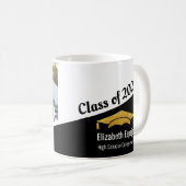 白モダン黒大学院写真 コーヒーマグカップ (正面右)