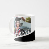 白モダン黒大学院写真 コーヒーマグカップ (正面左)