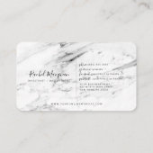 白モダン黒大理石スクリプト ロイヤリティカード (裏面)