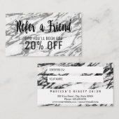 白モダン黒大理石紹介カード 紹介カード (正面/裏面)