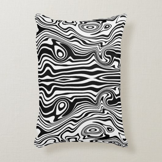 白モダン黒帯動物 アクセントクッション (正面(垂直))