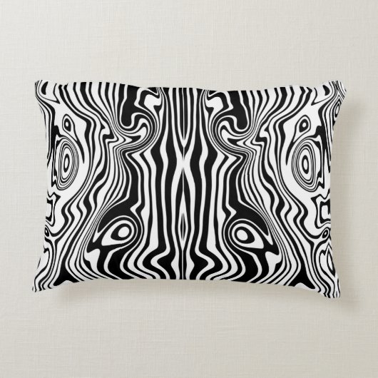 白モダン黒帯動物 アクセントクッション (裏面)