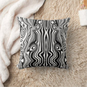 白モダン黒帯動物 クッション (ブランケット)