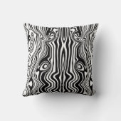 白モダン黒帯動物 クッション (裏面)