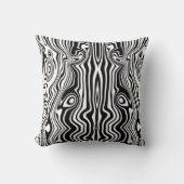 白モダン黒帯動物 クッション (正面)