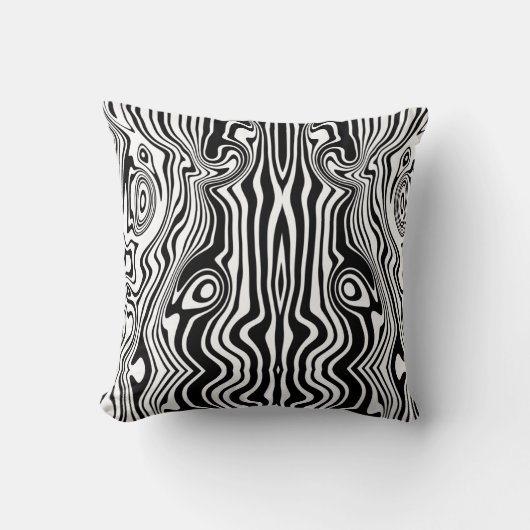 白モダン黒帯動物 クッション (正面)