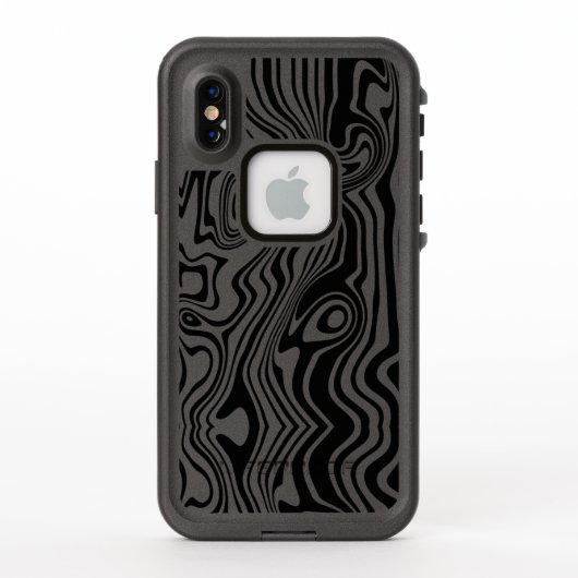 白モダン黒帯動物 LifeProof iPhoneケース (裏面)
