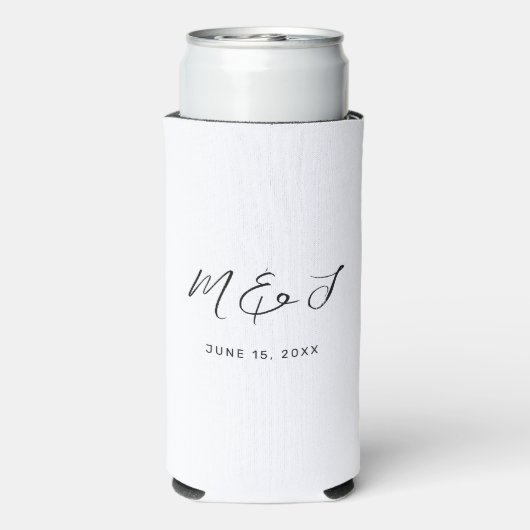 白モダン黒手文字結婚ズ スリム缶クーラー (Seltzer裏面)