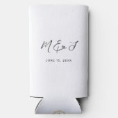 白モダン黒手文字結婚ズ スリム缶クーラー (裏面)