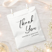 白モダン黒手文字結婚ズ フェイバーバッグ (クリップ留めされた状態)