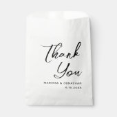 白モダン黒手文字結婚ズ フェイバーバッグ (正面)