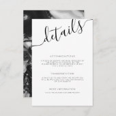 白モダン黒書道の結婚詳細 エンクロージャーカード (正面/裏面)