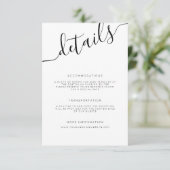 白モダン黒書道の結婚詳細 エンクロージャーカード (スタンド正面)