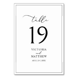 白モダン黒書道結婚 テーブルナンバー