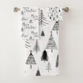 白モダン黒松 バスタオルセット (インサイチュ)