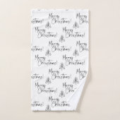 白モダン黒松 バスタオルセット (ハンドタオル)