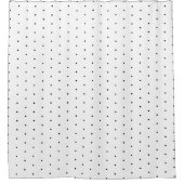 白モダン黒水玉模様 シャワーカーテン (正面)