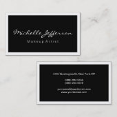 白モダン黒縁ど色ビジネス用カード 名刺 (正面/裏面)