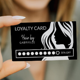 白モダン黒美しいサロンロイヤリティパンチ 名刺