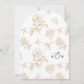 白モダン黒金ゴールドアーチ結婚式招待状 招待状 (裏面)