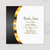 白モダン黒金ゴールド(イニシャルとダイヤモンド) スクエア名刺 (裏面)