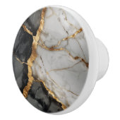 白モダン黒金ゴールド セラミックノブ (右)